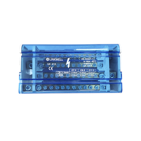LINKWELL UK412 160A配电箱DIN导轨配电终端块
